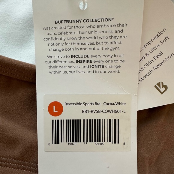 Buffbunny - Reversible Sports Bra - Cocoa/White lg - Picture 5 of 5